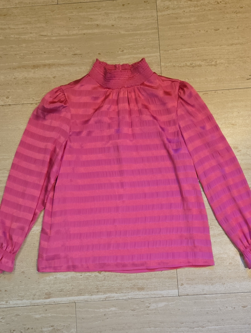New 1STATE Bright Mulberry Pink Silky Blouse